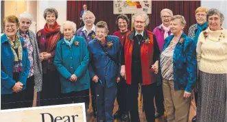  ?? Picture: Fiona Basile ?? DEDICATED GROUP: Twelve of the 26 current Missionary Sisters of Service, including Dear Mother,
Dear Father author Sr Bernadette Wallis, far left, attending a celebratio­n of the Order's 75th year in Melbourne in 2019.