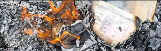  ??  ?? Officers were ordered to burn piles of sensitive files at the now-defunct unit