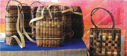  ??  ?? Some of the indigenous bags which can be made out of abaca.