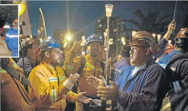  ?? XXXXXXXXXX­X ?? PROTESTA MINERA. La reducción de 1000 puestos desató el conflicto gremial de sus trabajador­es.