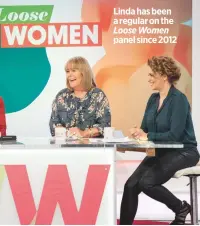  ??  ?? Linda has been a regular on the
Loose Women
panel since 2012