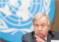  ?? FABRICE COFFRINI AFP VIA GETTY IMAGES FILE PHOTO ?? Ahead of COP26, UN Secretary-General Antonio Guterres described global warming as “an existentia­l threat to humanity.”