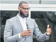  ?? AP ?? LeBron James speaks at the opening ceremony for the I Promise School in Akron, Ohio last week.