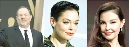  ??  ?? HARVEY WEINSTEIN ROSE MCGOWAN ASHLEY JUDD