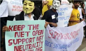  ??  ?? ‘We need to take internet service off the market, and transform it from a consumer good into a social right.’ Photograph: Manjunath Kiran/AFP/Getty Images