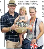  ??  ?? A-list guests: Mike, Mia and Zara Tindall at the Big Feastival in 2016