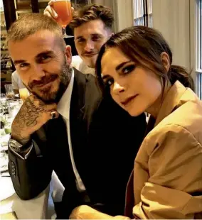  ??  ?? Victoria’s hubby David Beckham showed his support for her LFW debut