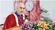  ??  ?? President Ram Nath Kovind speaks during the post-centenary Diamond Jubilee convocatio­n of University of Madras in Chennai on Saturday