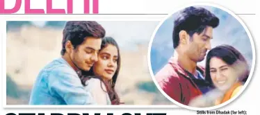  ??  ?? Stills from Dhadak (far left); Kedarnath (above); Love, Sex Aur Dhoka (below) and The Waiting Room (far below)