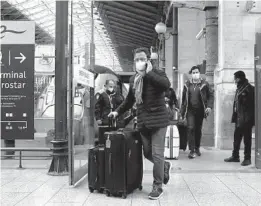  ?? THIBAULT CAMUS/AP ?? Passengers disembark from the first train to arrive from Britain after Brexit on Friday at the Gare du Nord railway station in Paris.