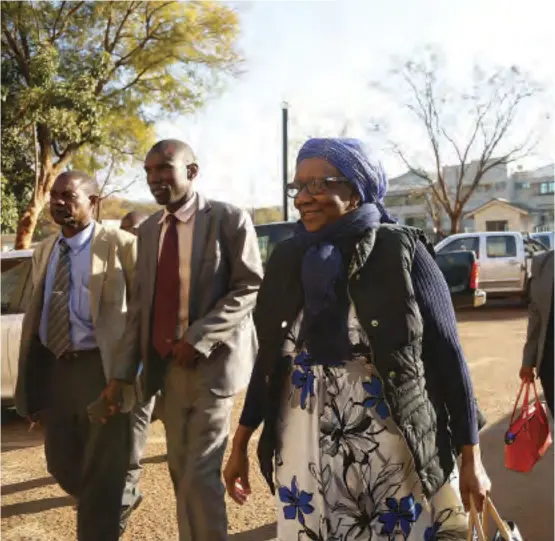  ??  ?? Former Tourism minister Prisca Mupfumira arriving at Harare Magistrate­s’ Courts.