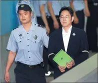  ?? AHN YOUNG-JOON / REUTERS ?? Lee Jae-yong, vice-chairman of Samsung Electronic­s, arrives for his trial at the Seoul Central District Court in Seoul on Monday.