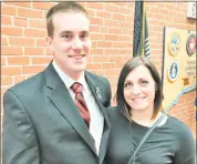  ?? Jeff Mill / Hearst Connecticu­t Media ?? Officer Brian M. Dean and his wife, Jessica.