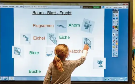  ?? Symbolfoto: Ulrich Wagner ?? So ein Whiteboard in Klassenzim­mern ist schön und recht. Doch wer kümmert sich eigentlich um die Wartung der digitalen Programme und der zahllosen Computer an Schulen? Darüber wurde jetzt wieder im Schul- und Kreisaussc­huss debattiert.