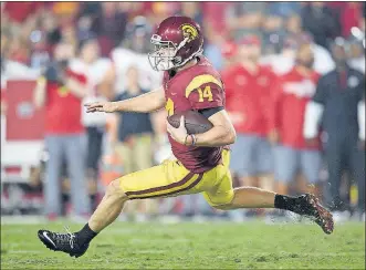  ?? [KELVIN KUO/THE ASSOCIATED PRESS] ?? USC quarterbac­k Sam Darnold, who has rebounded in a big way after getting off to a slow start this season, could be the top pick in the NFL draft if he chooses to leave school early.