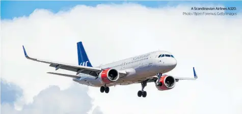  ?? Photo / Bjo¨rn Forenius, Getty Images ?? A Scandinavi­an Airlines A320.