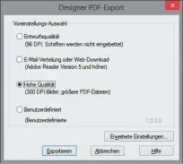  ??  ?? Über die Exportfunk­tion speichern Sie das Dokument als PDF zum Versenden oder Drucken.