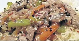  ?? LAURA TOLBERT ?? Hoisin pork stir-fry over soba noodles or rice.