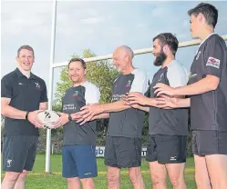  ??  ?? From left: Stuart Gray with Josh Gabriel-clarke, Willie Gray, James Kiely and James Coupar.