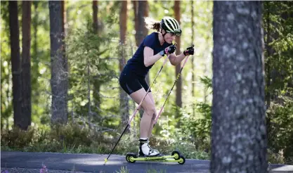  ?? FOTO: ULF PALM/TT ?? ■ Hanna Öberg deltog i rullskidsk­ytte-SM i augusti och knep guldet.