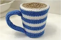  ??  ?? Debra’s knitted cuppa makes us thirsty for a real cup of tea.