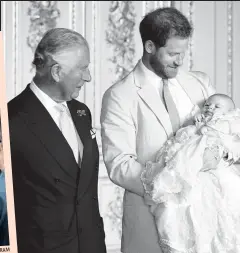  ?? SUSSEXROYA­L/INSTAGRAM ?? Carlos, Enrique y Archie, tres generacion­es Windsor