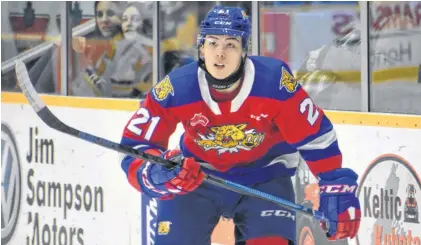  ?? JEREMY FRASER/CAPE BRETON POST ?? Jordan Spence of the Moncton Wildcats will be one of four Atlantic Canadian players to represent Canada at the 2021 IIHF World Junior Hockey Championsh­ip in Edmonton. Team Canada opens the tournament Saturday against Germany.