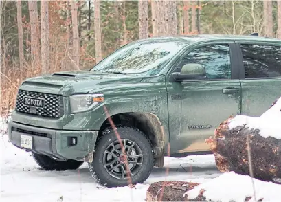  ?? LUCAS COONEY PHOTOS AUTOGUIDE.COM ?? The 2020 Toyota Tundra TRD Pro is a capable all-terrain vehicle with a 5.7-litre V8 engine, making it a strong competitor in its class.