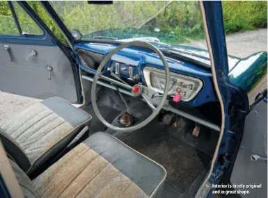  ??  ?? Interior is nicely original and in great shape.