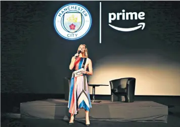  ??  ?? Gabby Logan launches Amazon Prime’s ground-breaking football documentar­y All or Nothing. It was released to subscriber­s yesterday