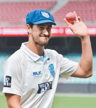  ?? PRIMED: Australian bowler Mitchell Starc has had success with the pink ball for NSW. ??