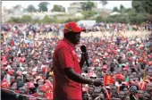  ?? PICTURE: REUTERS ?? Kenya’s President Uhuru Kenyatta delivers a speech to Jubilee Party supporters during a campaign rally in Kitui on Thursday.