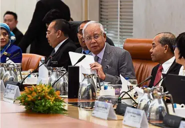  ??  ?? Forward thinking: Najib chairing the 29th MSC Malaysia Implementa­tion Council Meeting in Putrajaya. — Bernama