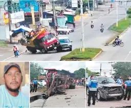  ??  ?? TRAGEDIA. El hombre que murió estaba limpiando la calle cuando la volqueta perdió el control y lo embistió.