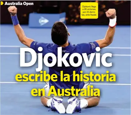  ??  ?? EMOCIÓN. Festejo de Djokovic después de ganar el torneo. AFP