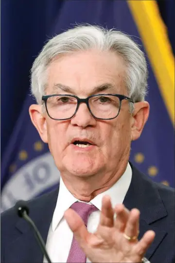  ?? ?? TAL I PCT. 4,0 1,0
TAL I PCT. 6,0 2,0
Inflatione­n har ikke laengere højeste prioritet for USA's centralban­kchef, Jerome Powell. Det har derimod risikoen for en ny finanskris­e, hvis indlånsflu­gten fra bankerne eskalerer.
Foto: Reuters/Ritzau Scanpix