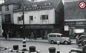  ??  ?? 1951 - For many years 31 high street, pictured here as Fendalls Wine Merchant, was estate agent Scott and Kendon and latterly Halifax Estate Agents, but prior to becoming an estate agents, the site, also known as St John’s Chambers, was once a public house known as the Ounce’s Head. An ounce is an English name for a snow leopard