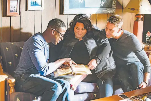  ?? Ron Batzdorff, Provided by NBC ?? From left, Sterling K. Brown as Randall, Chrissy Metz as Kate and Justin Hartley as Kevin in “This Is Us.”