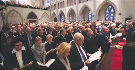  ?? AP PHOTO ?? Family and friends attend a funeral service for former president George H.W. Bush at St. Martin’s Episcopal Church on Thursday in Houston.