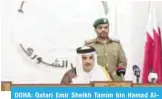  ??  ?? DOHA: Qatari Emir Sheikh Tamim bin Hamad AlThani addresses the 46th inaugural session of the Qatari Shura Council yesterday. — KUNA