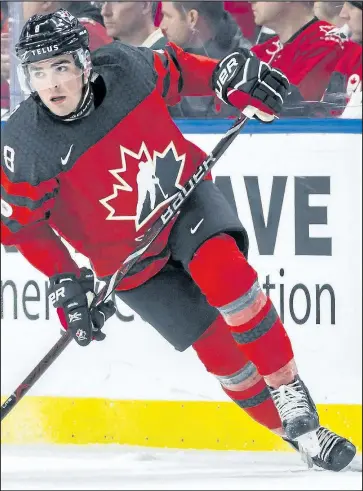  ?? MARK BLINCH/THE CANADIAN PRESS ?? Defenceman Dante Fabbro was healthy enough to be added to Canada’s roster for the world junior hockey championsh­ip, and played more than 18 minutes against Finland yesterday.