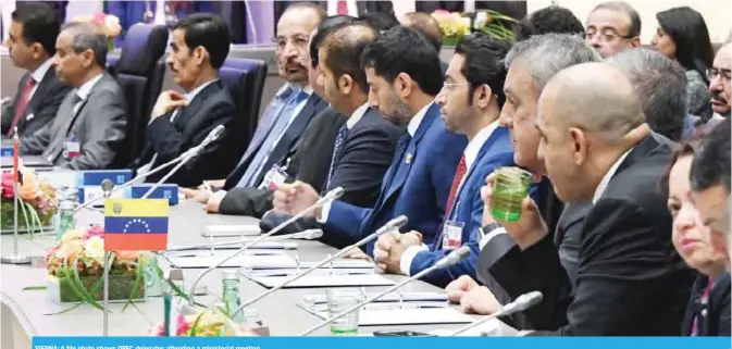  ??  ?? VIENNA: A file photo shows OPEC delegates attending a ministeria­l meeting.