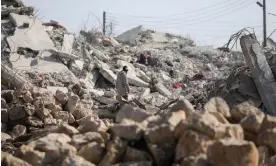  ?? ?? Destructio­n in Jindires, north-west Syria. Photograph: Anadolu Agency/Getty Images