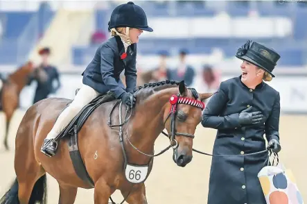  ?? SUPPLIED ?? Charlotte and Mary Copeman with VP
Little Secret when they realised they had won at Australasi­an Showing Championsh­ips in Sydney.