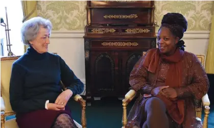  ?? Susan Hussey (left) and Ngozi Fulani at Buckingham Palace on Friday. Photograph: Royal Communicat­ions/PA ??