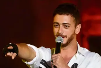  ?? (Photo AFP) ?? Saad Lamjarred lors d’un concert le  juillet  en Tunisie.