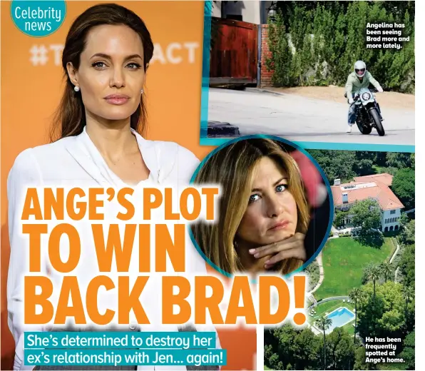  ??  ?? Angelina has been seeing Brad more and more lately.
He has been frequently spotted at Ange’s home.