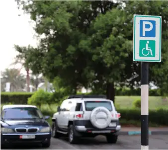  ?? Pawan Singh / The National ?? Disabled parking near the Corniche in Abu Dhabi