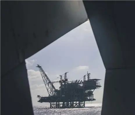  ?? AP ?? A gas platform in the Mediterran­ean. Lebanon and Israel moved to settle a row over disputed waters in the eastern Mediterran­ean