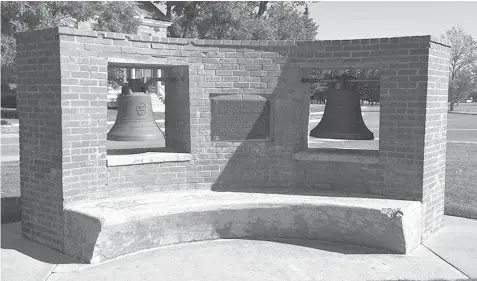  ??  ?? Two of the Balangiga bells are at the F.E. Warren Air Force Base in Cheyenne, Wyoming. PHILSTAR.COM